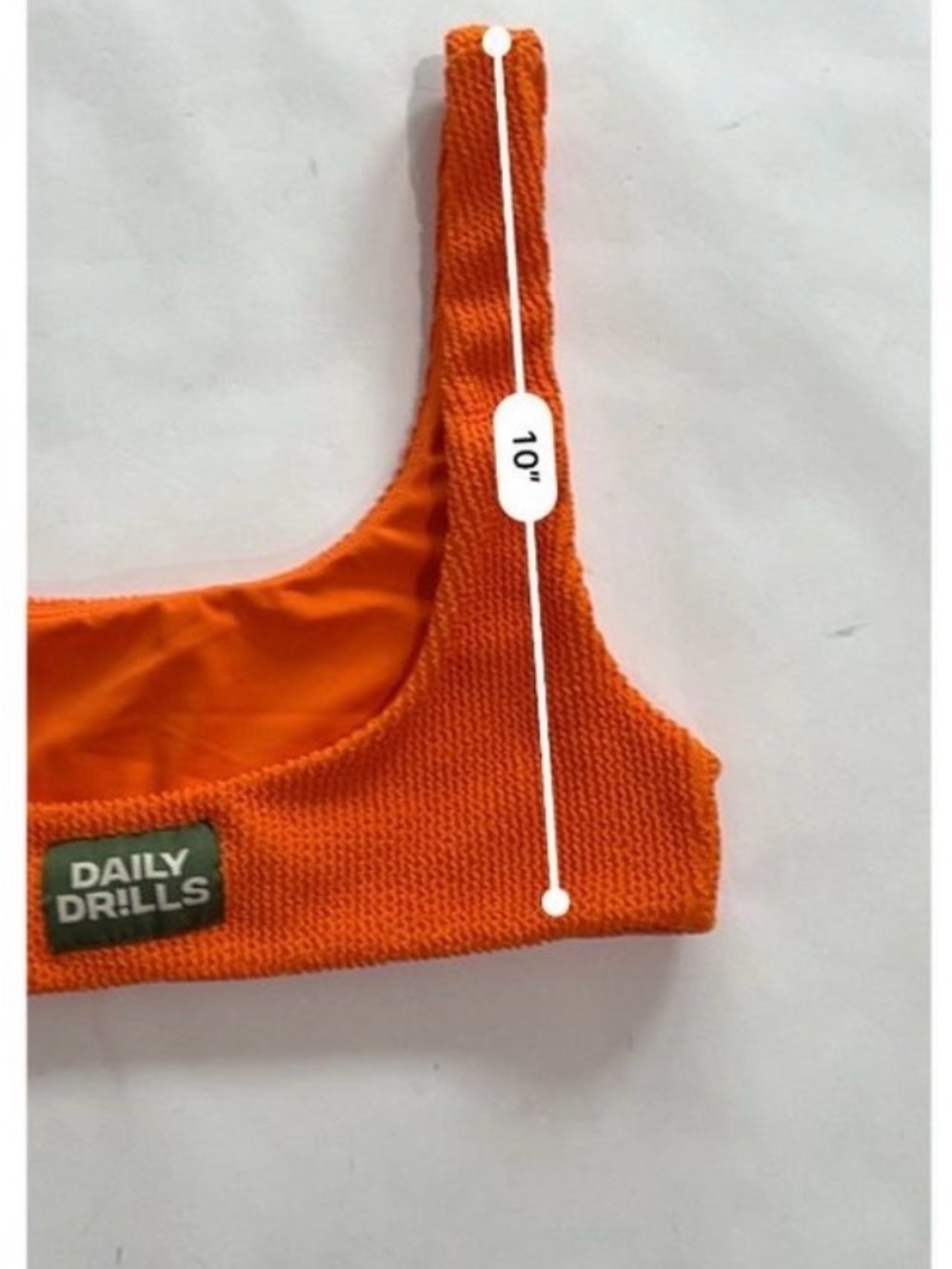 Daily Drills Neon Orange wave Textured Bikini Top size XS/S EUC - Picture 5 of 5